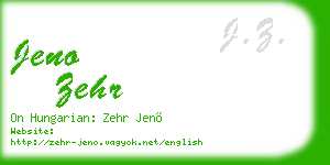jeno zehr business card