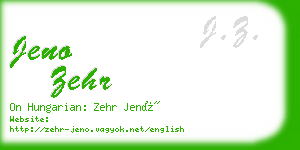 jeno zehr business card